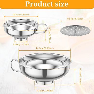 6-Piece Stainless Steel Canning Funnel Set