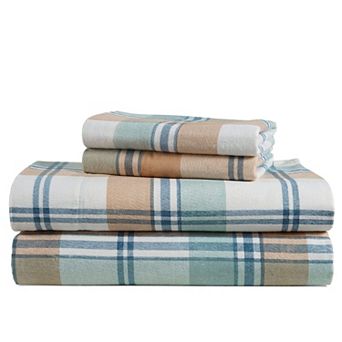 Cotton Full Flannel Sheets Set Brushed Soft Lightweight Durable Deep Pocket