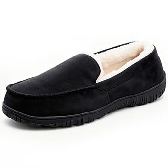 Mens Moccasins Slippers Indoor Outdoor Bedroom with Hard Sole