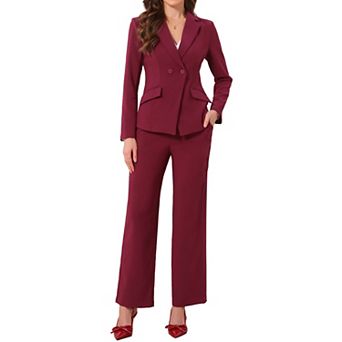 Women's Pant Suits Dressy 2 pc Set Long Sleeve Blazer Pants Set Professional Work Office Outfits