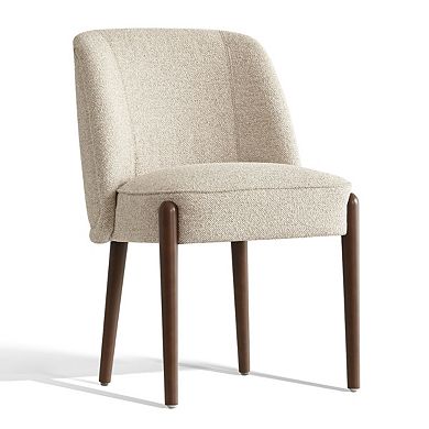 Modern Curved-Back Upholstered Dining Chairs Set of 4