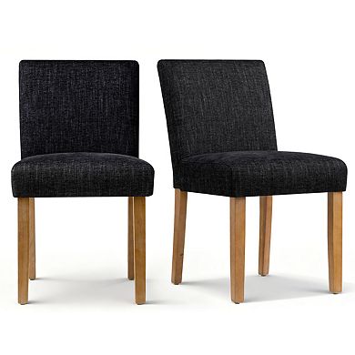 Set of 2 Modern Armless Dining Chairs with Solid Wood Legs for Kitchen or Dining Room