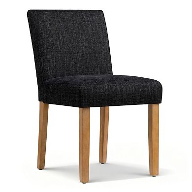 Set of 2 Modern Armless Dining Chairs with Solid Wood Legs for Kitchen or Dining Room