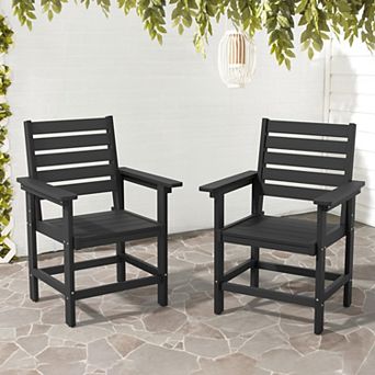 Hearthshire Outdoor Patio Chairs Set of 2, HDPS Dining Chair with Armrest for Backyard