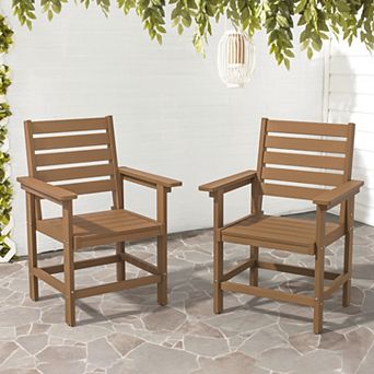 Hearthshire Outdoor Patio Chairs Set of 2, HDPS Dining Chair with Armrest for Backyard