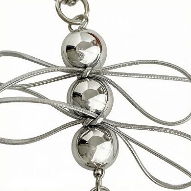 2 Pack Heart Charm Keychain with Bow Accent Bead Detail Clip and Key Ring Bag Accessory