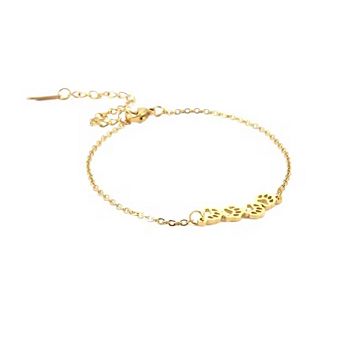 Pawsy Daisy Paw Print Link Chain Bracelet