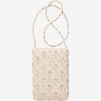 Beaded Embroidered Shoulder and Crossbody Bag for Elegant Occasions
