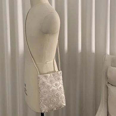 Beaded Embroidered Shoulder and Crossbody Bag for Elegant Occasions