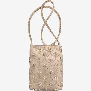 Beaded Embroidered Shoulder and Crossbody Bag for Elegant Occasions
