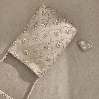 Beaded Embroidered Shoulder and Crossbody Bag for Elegant Occasions