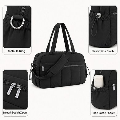 Nylon Travel Tote Gym Bag with Pockets and Shoulder Handles