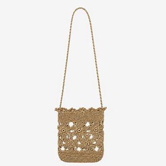 Hand-Crocheted Small Crossbody Bag with Hollow Flower Design for Casual Everyday Wear
