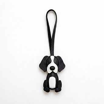 Puppy Dog Bag Charm with Faux Leather Strap