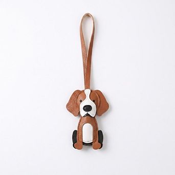 Puppy Dog Bag Charm with Faux Leather Strap