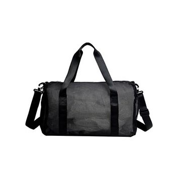 Mesh Duffel Bag with Top Handles Adjustable Shoulder Strap Lightweight Gym Travel Weekender Tote