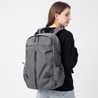 Multi-Pocket Commuter Travel Backpack with Padded Straps and Side Pockets