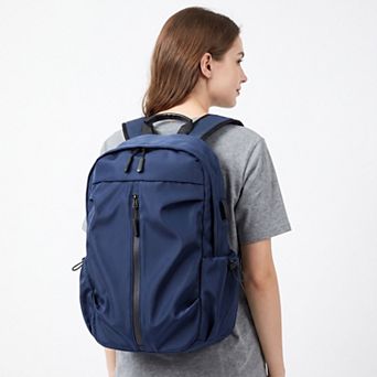 Multi-Pocket Commuter Travel Backpack with Padded Straps and Side Pockets