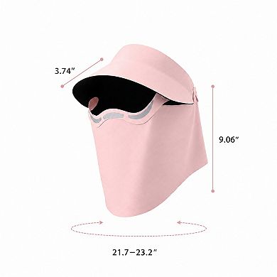 Women's Magnetic Detachable Face Cover Visor Hat with Wide Brim and Neck Coverage