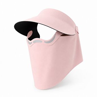 Women's Magnetic Detachable Face Cover Visor Hat with Wide Brim and Neck Coverage