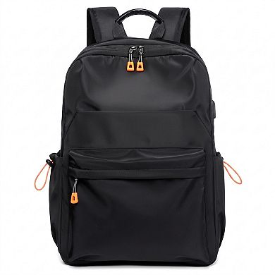Multi-Pocket Commuter Travel Backpack with Padded Straps and Adjustable Side Pockets