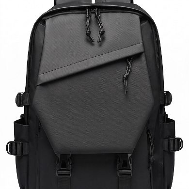 Multi-Pocket Utility Backpack with Buckle Straps, Side Pockets and Padded Shoulder Straps
