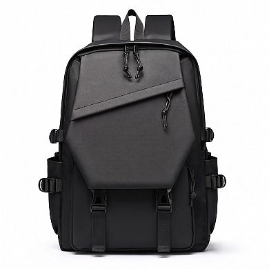 Multi-Pocket Utility Backpack with Buckle Straps, Side Pockets and Padded Shoulder Straps