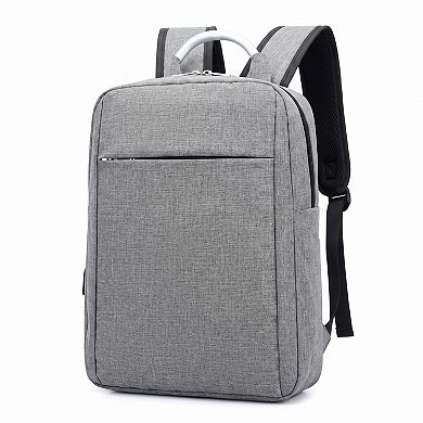 Modern Business Laptop Backpack - Sleek Commuter Daypack with Metallic Handle for Office, School