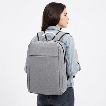 Modern Business Laptop Backpack - Sleek Commuter Daypack with Metallic Handle for Office, School