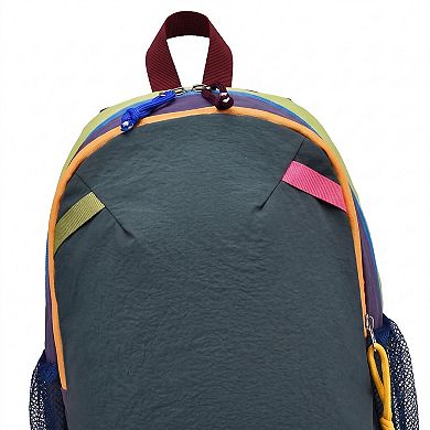 Colorblock Multi-Compartment Backpack with Padded Shoulder Straps and Dual Mesh Side Pockets