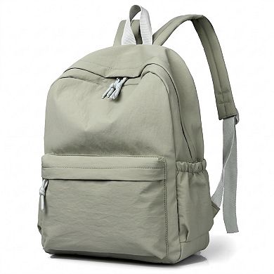 Lightweight Crinkle Multi-Pocket Backpack with Padded Straps and Side Pockets
