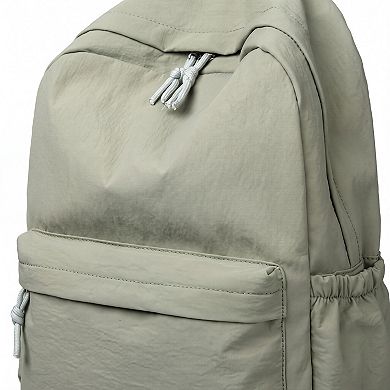 Lightweight Crinkle Multi-Pocket Backpack with Padded Straps and Side Pockets