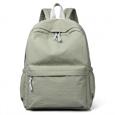 Lightweight Crinkle Multi-Pocket Backpack with Padded Straps and Side Pockets