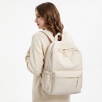 Lightweight Crinkle Multi-Pocket Backpack with Padded Straps and Side Pockets