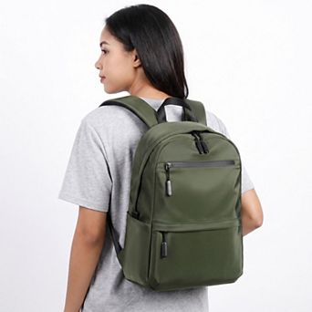 Multi-Pocket Commuter Backpack with Padded Shoulder Straps, Front Zip Pockets and Top Handle