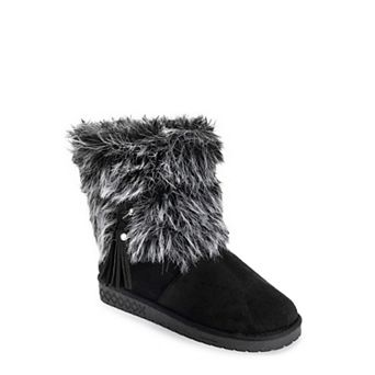 MUK LUKS Ettore Women's Faux Fur Mid Calf Boots With Tassel Detail