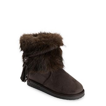 MUK LUKS Ettore Women's Faux Fur Mid Calf Boots With Tassel Detail