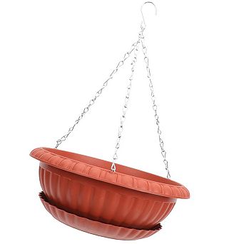 Hanging Balcony Planter Pot Plastic Red 29.00x29.00x45.00cm for Succulents