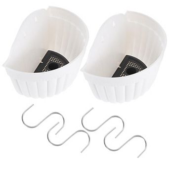 Hanging Decorative Planters Half Spherical Plastic 2 pc Set with Hooks and Nets