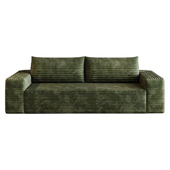 GOODSILO Sofa with Deep Seat and Corduroy Fabric for Cozy Living Spaces