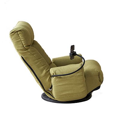 GOODSILO Ergonomic Adjustable Reclining Lounge Chair with Swivel Base and Phone Holder