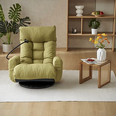GOODSILO Ergonomic Adjustable Reclining Lounge Chair with Swivel Base and Phone Holder