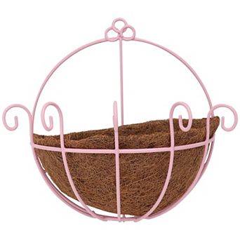 Hanging Planter Wall Mounted Decoration with Iron Rack 28.00x25.00x16.00cm Brown