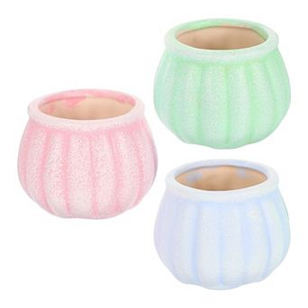 Succulent Planters Colorful Ceramic Containers 3 pc Set 3.22x2.08x1.97 Inch