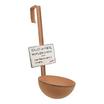 Hanging Planter Metal Spoon Shape Orange 19.00x7.50x7.50cm for Indoor Outdoor Decor