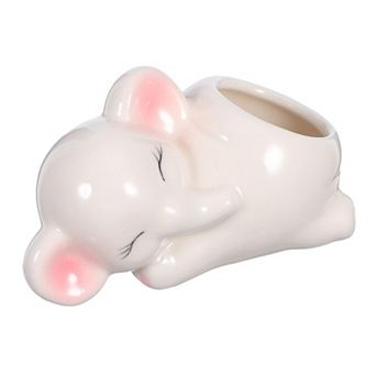 Creative Ceramic Succulent Flowerpot Container with Animal Shape 3.85x2.12x1.97 Inch