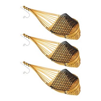 Hanging Orchid Planter Baskets Set of 3 Handwoven with Metal Hooks 14.15x4.32x2.55 Inch