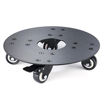 Heavy-Duty Round Plant Caddy with Wheels, 12-Inch Rolling Pot Base, Black