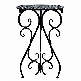 Tall Metal Plant Stand for Indoor or Outdoor Use, 22.5 Inch Black Pedestal Holder, 1 Pack