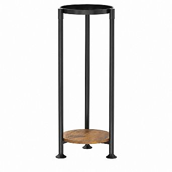 2 tier Metal Indoor Plant Stand, Tall Corner Flower Rack for Large Pots, Black